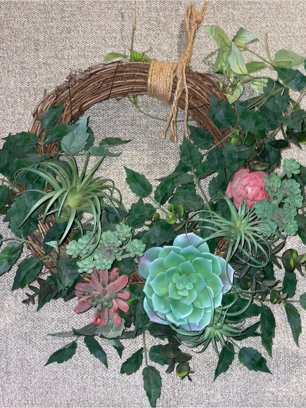 Green Succulent Grapevine Wreath